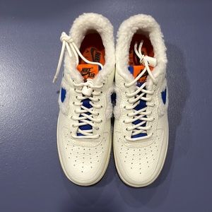 Blue Orange and White Nike Air Force 1